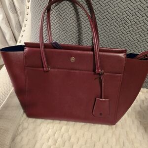 Tory Burch Burgundy Tote Bag